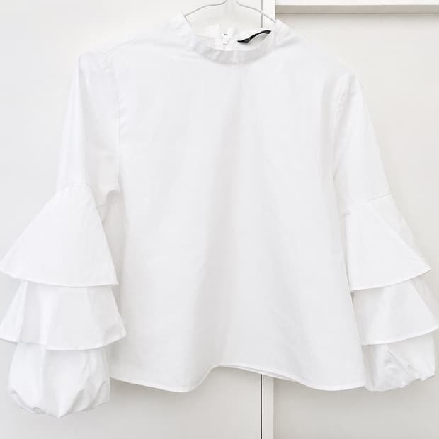 자라 벌룬 슬리브 블라우스