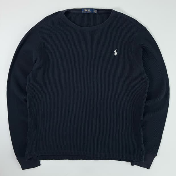 Polo  폴로 랄프로렌 자수 코튼 네이비 와플니트 