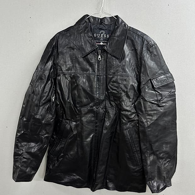 빈티지 게스 가죽 자켓 L 