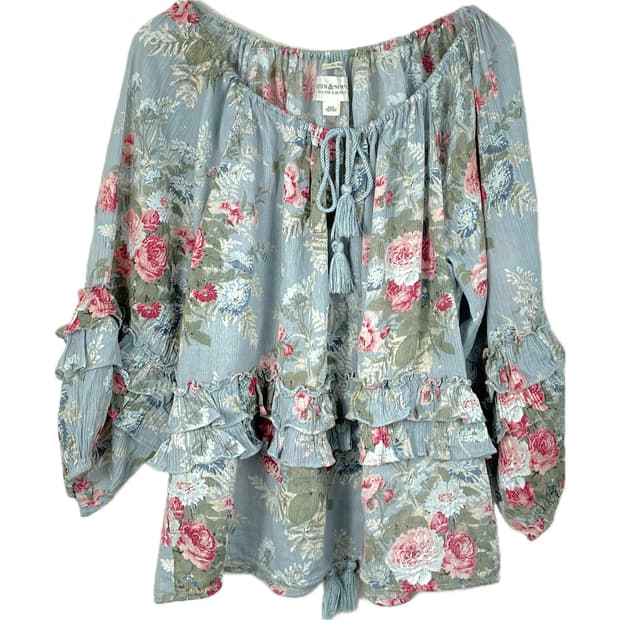 [XXS] 폴로 랄프로렌 데님 서플라이 보헤미안 플라워 프린팅 블라우스