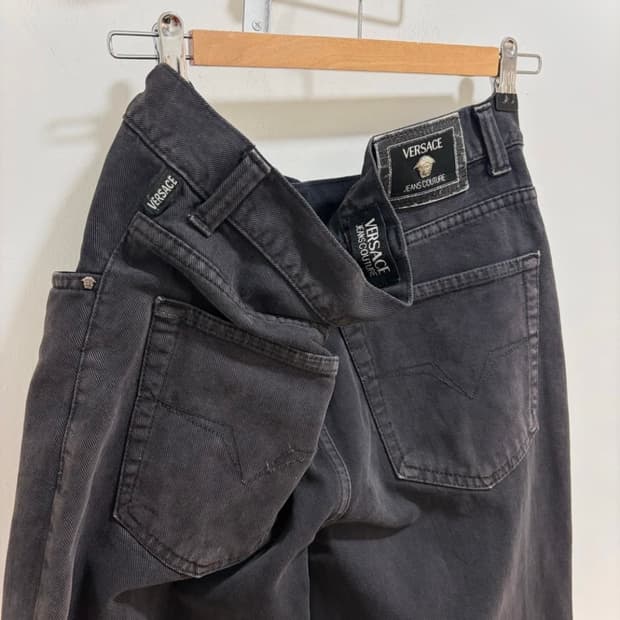 00s 베르사체 versace jeans couture 흑청 데님팬츠