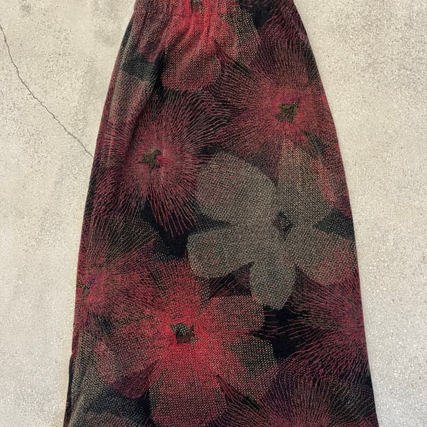 플라워 니트 롱 스커트