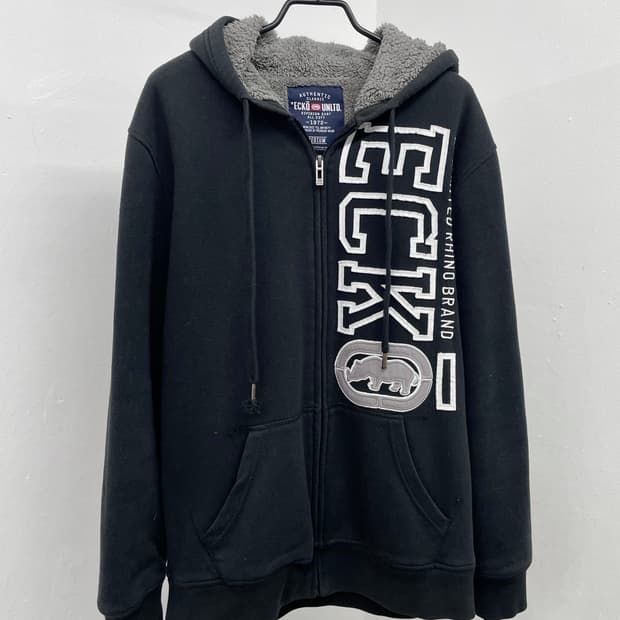 에코언리미티드 로고 퍼 헤비 후드집업