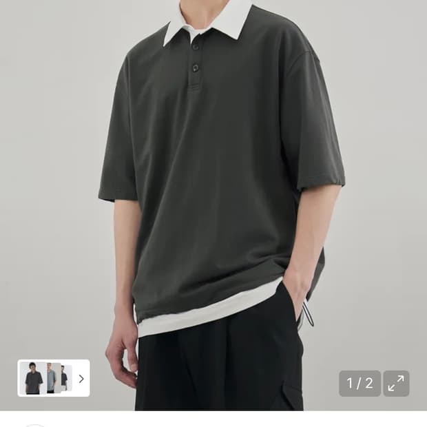 (M) 드로우핏 럭비 스웨트 스트링 반팔 티셔츠 [CHARCOAL] 판매