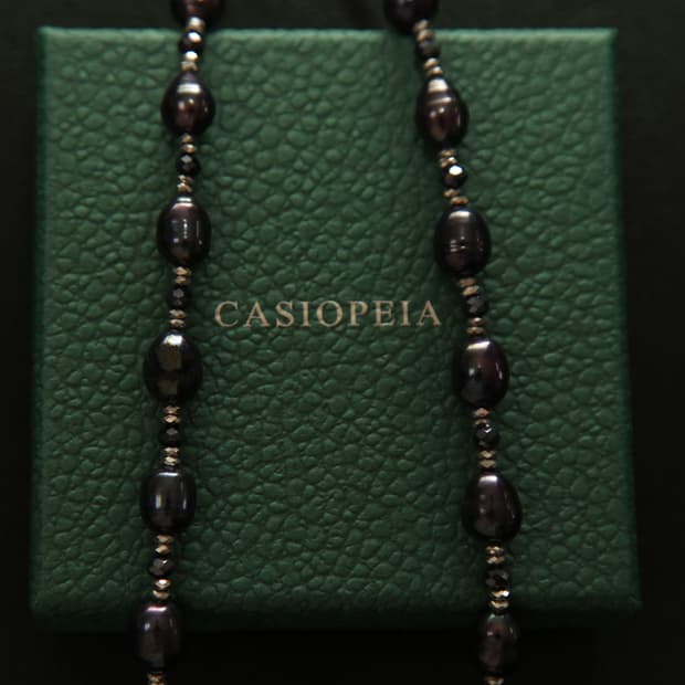 CASIOPEIA #046 Black Pearl Navy Necklace