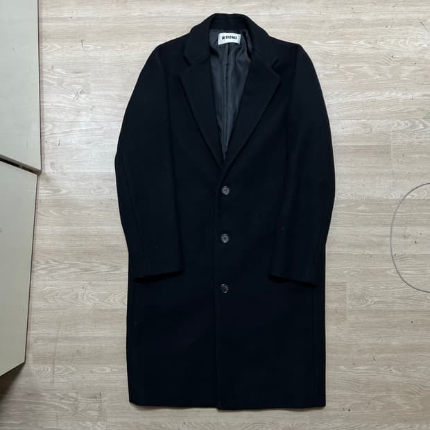 인실런스 맨즈 울 블렌드 싱글 브레스티드 코트 [블랙] S/90