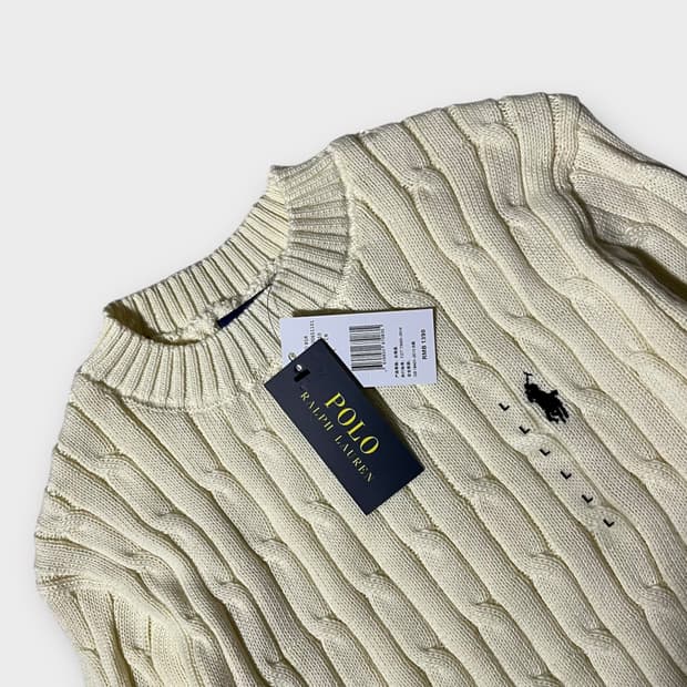 Polo . 폴로랄프로렌 옐로우 케이블니트 (새상품)