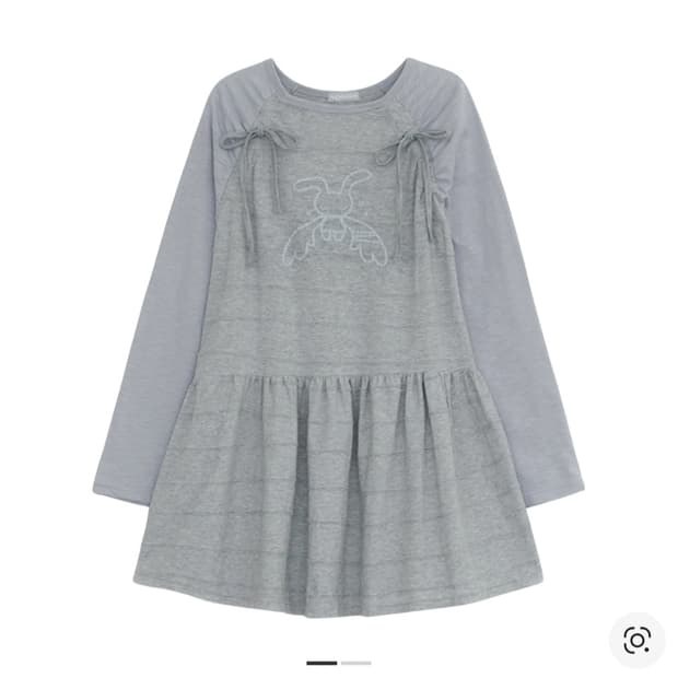 허그유어스킨 엔젤 패치 레글런 드레스 그레이