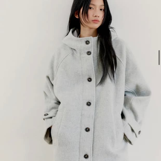 오피쉬 울 리치 하프 코트 그레이