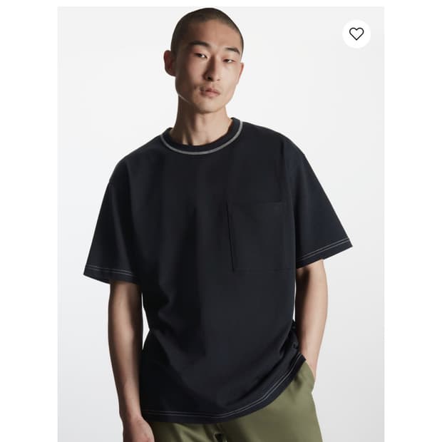 코스 COS 체스트 포켓 반팔티 XL