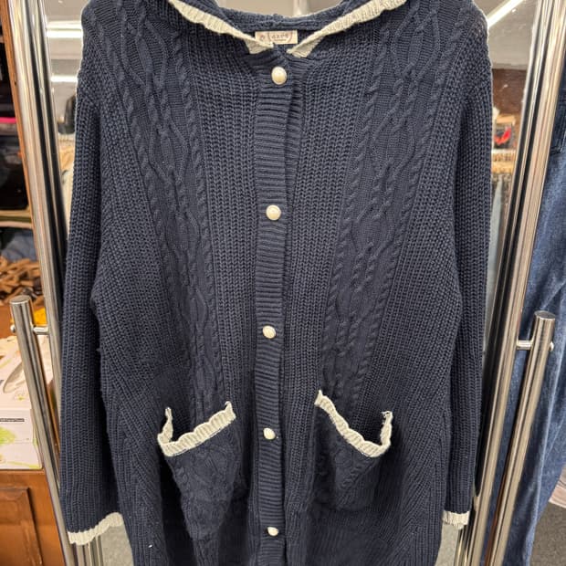 Japanese vintage 여성 후드 가디건