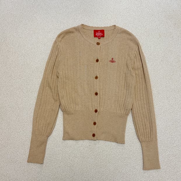 비비안웨스트우드 레드라벨 코튼 아일렛 가디건