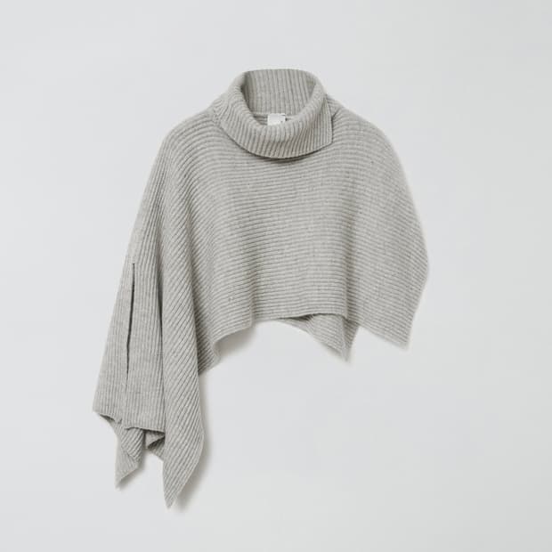 마조네 울 터틀넥 케이프 MELANGE