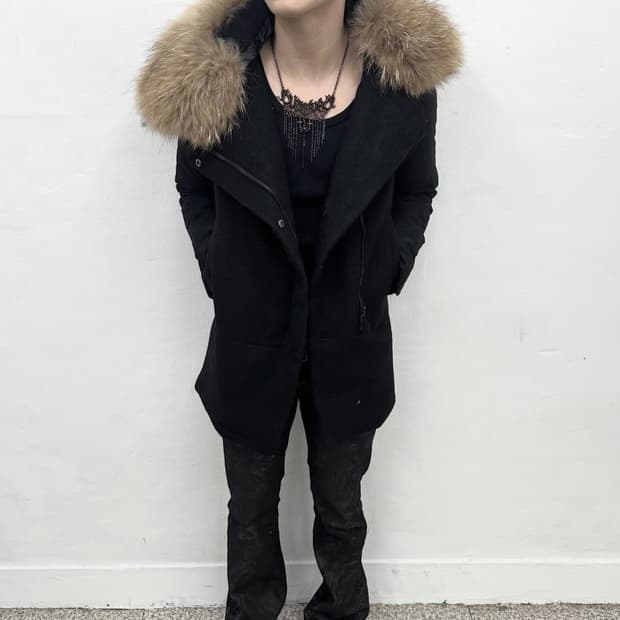 Asymmetry fur jacket