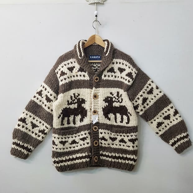 KANATA 코위찬 헤비 울 니트 자켓