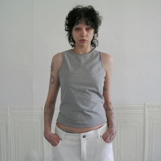 에옹쓰 Side Zipper Cotton Top gray