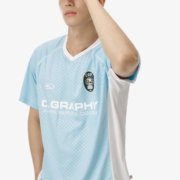 24H 스포츠 반팔 져지 티셔츠_스카이블루