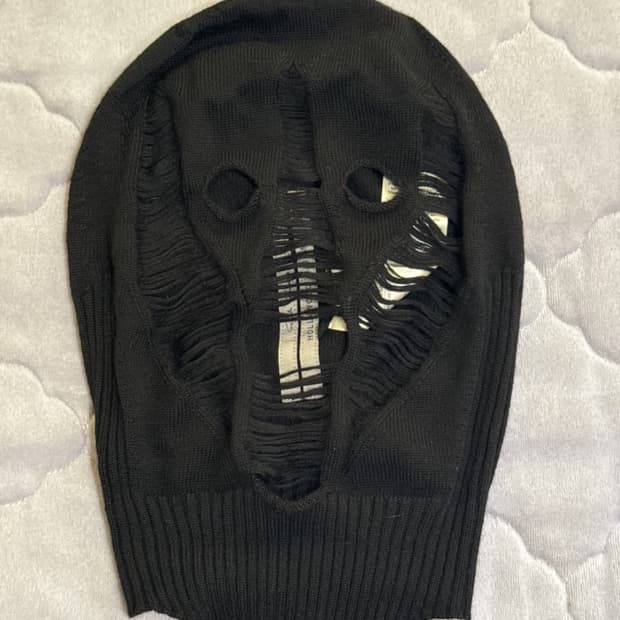 릭오웬스 25ss 런웨이 스컬 바라클라바 블랙