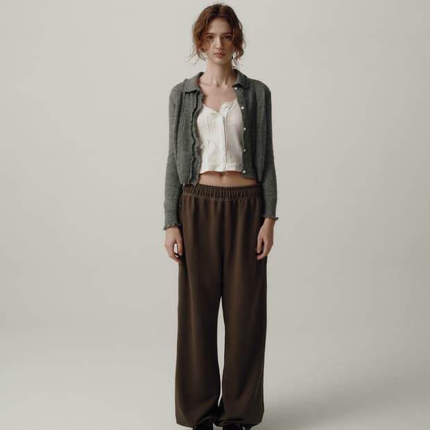 더바넷 cady heron scallop knit cardigan 차콜 