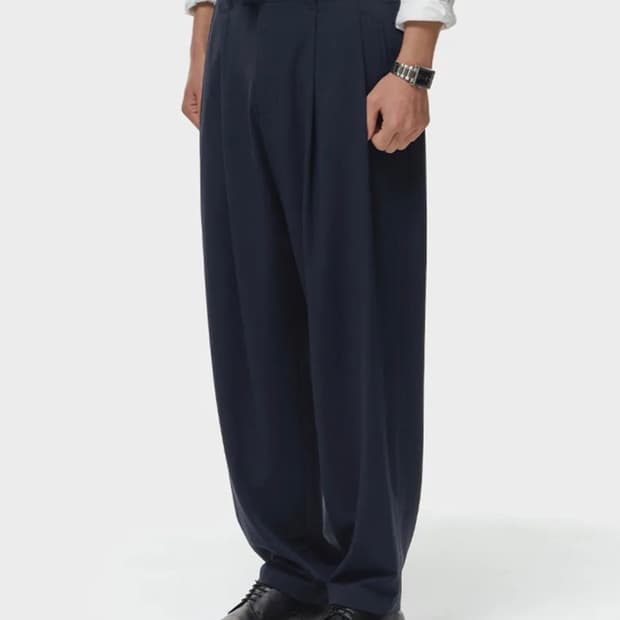 비얼디드키드 밴딩 실루엣 팬츠 네이비 M