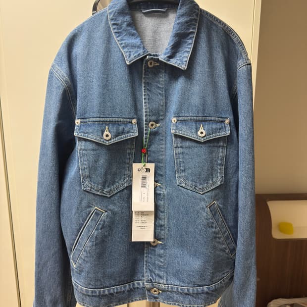 겐조 보케 플라워 자수 데님 트러커 자켓 네이비 블루 L사이즈