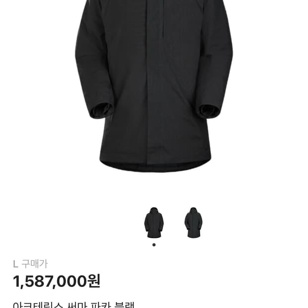 아크테릭스 써마 파카 블랙 L