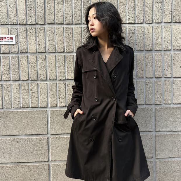 언더커버 올 블랙 트렌치 코트