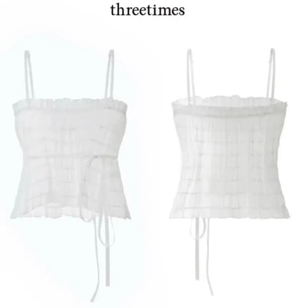 단종 쓰리타임즈 쉬폰 링클 나시 백예린 쓰탐 슬리브리스