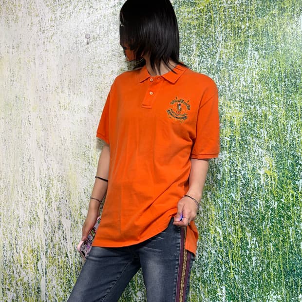 폴로 빅포니 치프키프 오렌지 반팔 카라 티셔츠 여성 XL 