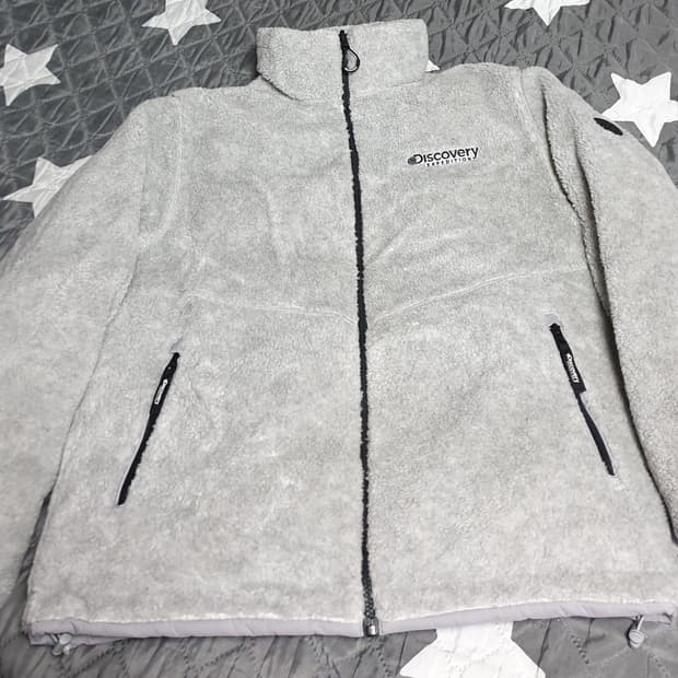디스커버리 덕다운 리버시블 후리스 패딩 라이트그레이 (100)