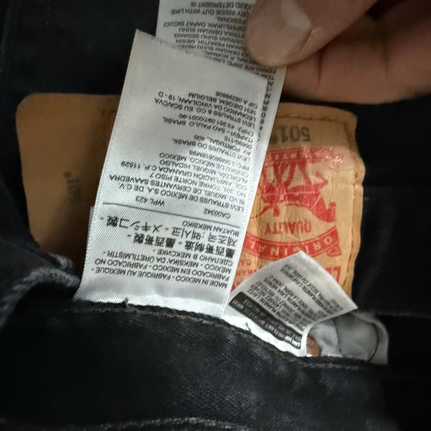 리바이스 501 블랙 데님 W34 L34