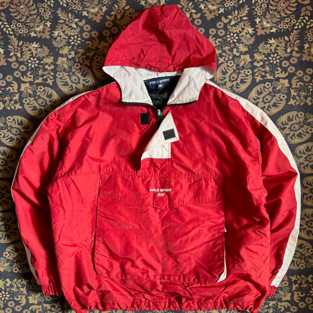 90s 폴로스포츠 올드스쿨 나일론 퀼팅 아노락