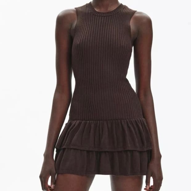 어반아웃피터스 김치블루 스웨터 미니 드레스 / 브라운 니트 원피스 M