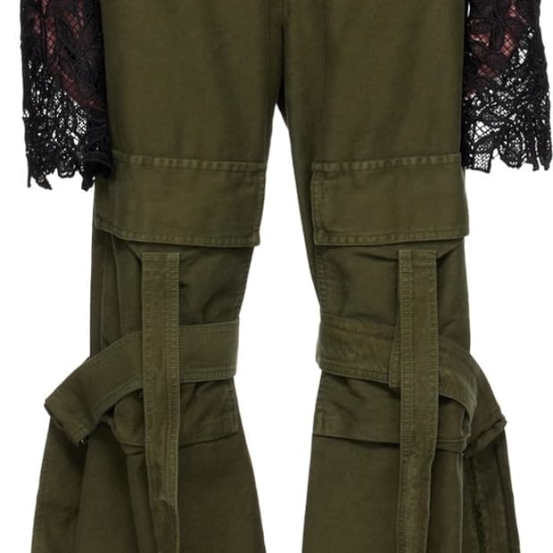 (Khaki) 드리스반노튼 스트랩 코튼 팬츠