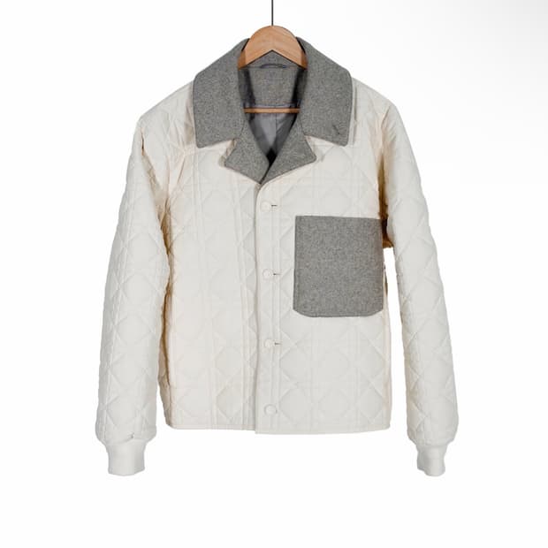 [52] 디올 남성 에크루 까나쥬 블렌드 크롭 블루종 자켓 베이지 그레이