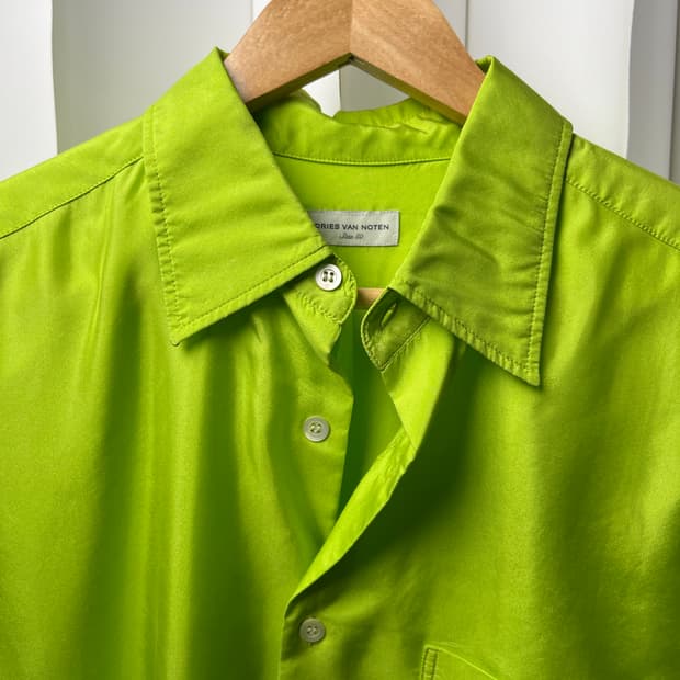 드리스반 노튼 실크셔츠 그린 사이즈50