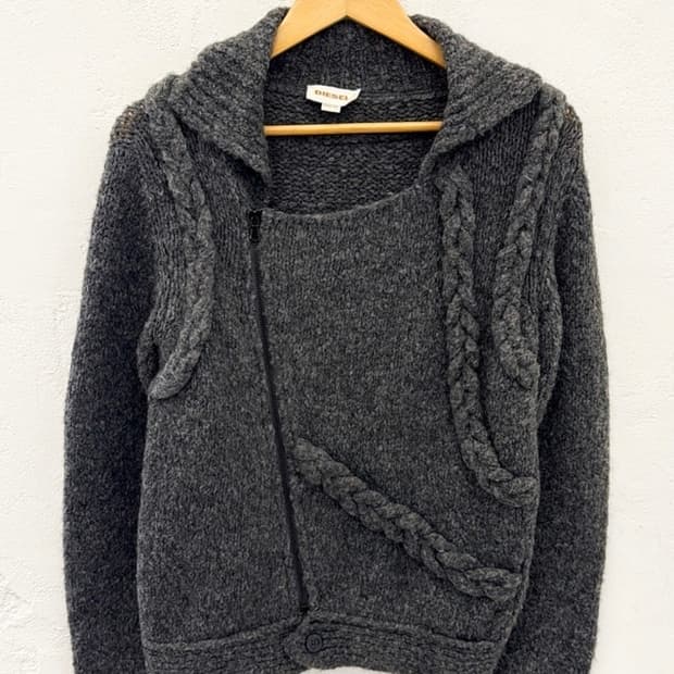 디젤 그레이 니트집업