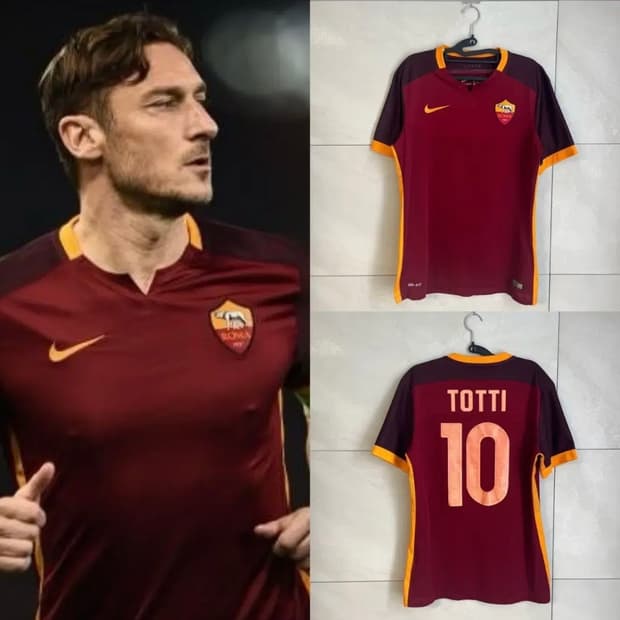 나이키 15-16 AS로마 토티 마킹 유니폼 져지 [M size]