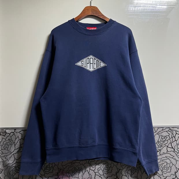 빈티지 90s 슈프림 다이아몬드 로고 크루넥