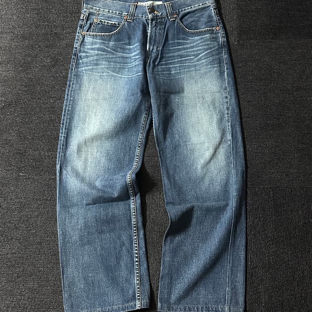 리바이스 Levis 521 와이드 레그 워싱 데님 팬츠