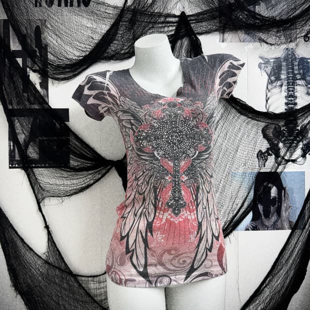 00s cross beads printing halfsleeve