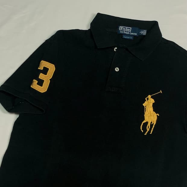 폴로 랄프로렌 황금 빅포니 블랙 카라티