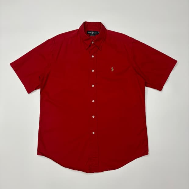 폴로 랄프로렌 레드 옥스포드 반팔 셔츠 Polo Ralph Lauren 