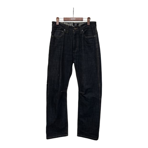 ILL'S 재패니즈 스트릿 인디고 데님팬츠 패턴인서트 디테일 블랙인디고