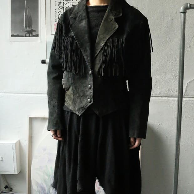 프린지 스웨이드 웨스턴 자켓