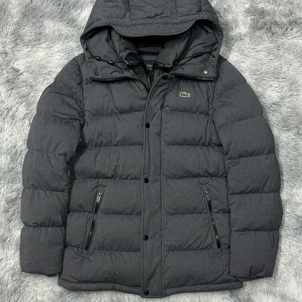 라코스테 구스다운 푸퍼 후드 패딩 L
