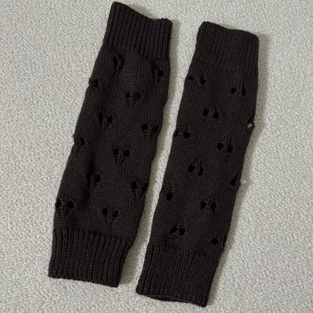 빈티지 브라운 니트 핸드워머