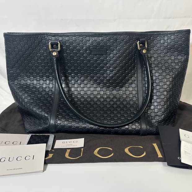 구찌 마이크로시마 토트백 블랙 (OS)