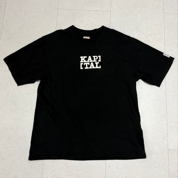 [XL] 캐피탈 루키 크루넥 로고 티셔츠 반팔 블랙