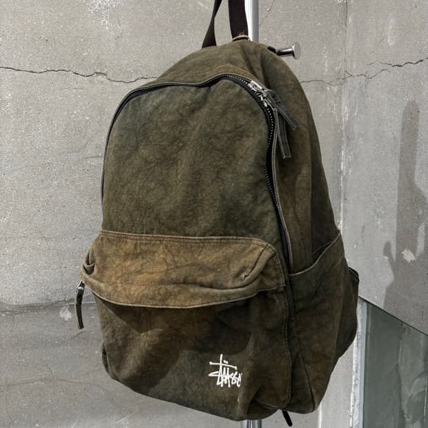 스투시 캔버스 워시드 백팩